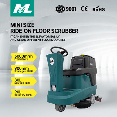Good price 155rpm 90L Sit Down Floor Scrubber Cordless Drivable Floor Cleaning Machine Tile Cleaner online