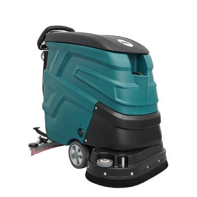 Giá tốt. Double Brush Walk Behind Scrubber Thiết bị lau sàn tự động 110V 60L Tank trực tuyến