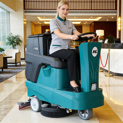 Good price Ride On Floor Scrubber Machine 4000㎡/h Cleaning Rate 400W Suction Motor for Deep Cleaning Results online