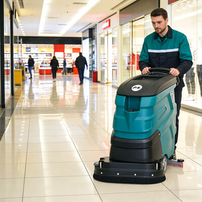 Good price Heavy Duty Walk Behind Floor Scrubber with Double Brush 12V 103AH Battery 2-Year Warranty online