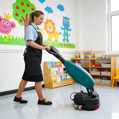 Guter Preis Doppelbürsten-Mini-Bodenreiniger mit 560-mm-Abzieher, ideal für Druckereien Online