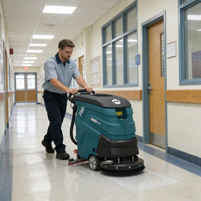 Good price 3000㎡/h High‑Efficiency Walk‑Behind Scrubber with 500W Brush Motor for Factories online