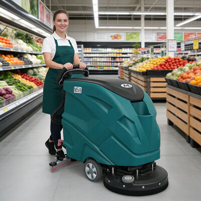 Good price 90W Traction Battery Walk Behind Floor Scrubber 510mm 3000㎡/h Industrial Cleaning Machine online